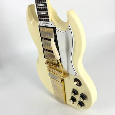 2020 Gibson Murphy Lab '63 Les Paul SG Custom with Maestro Ultra Light Aged - Classic White image 13