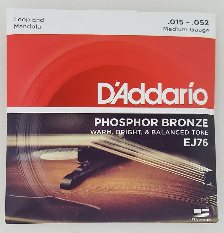 D'Addario EJ76 Phosphor Bronze Mandola Strings Medium 15-52 image 1