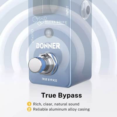 Donner Blues Drive Overdrive Effects Pedal Warm And Hot Tones True Bypass image 2