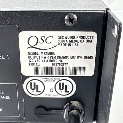 2-RU Rack Mount QSC MX1500A MX-1500A Professional Power Amplifier 400 WPC image 12