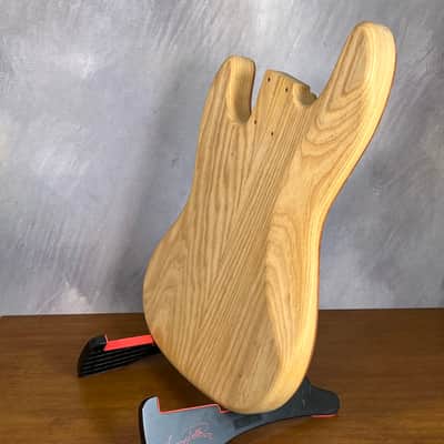 NOS High End Offset Bass Body – Highly figured Feathered Crotch American Cherry Top / Swamp Ash Back –Limited Supply R15 image 3