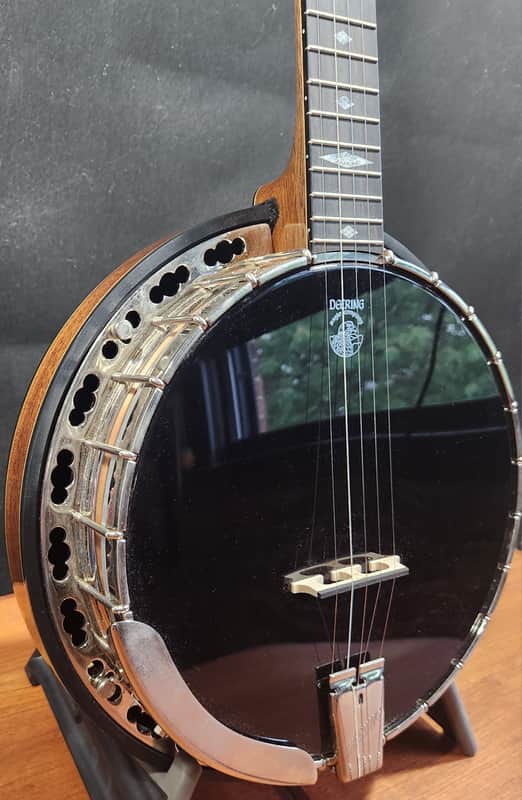 Deering Black Diamond Banjo w/ Hardcase,  5th String Railroad Spike, Natural/Black, ca 2017 image 1