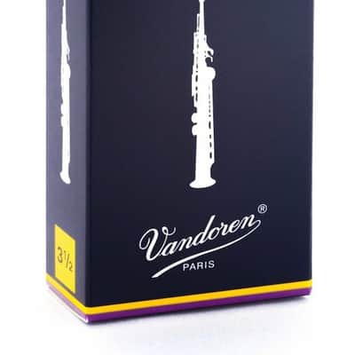 Vandoren Traditional Soprano Saxophone Reeds, Strength 3.5, Box of 10 image 1