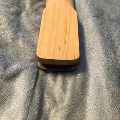 Roasted Maple Guitar Neck, Fits Strat Style, 9.5 radius, half paddle, BLOCK inlay image 4
