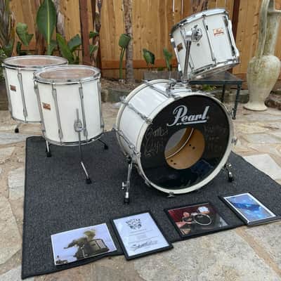 Pearl MLX Maple White 4pc Drum Set Kit owned by James Kottak Ex Scorpions !!! image 1