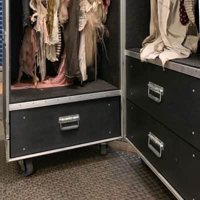 Custom Wardrobe Flight Case w/ Drawers and Clothing Rods 46" X 54" X 29" image 11
