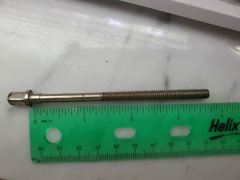Vintage LUDWIG 4" NICKEL TENSION ROD (3 3/4") Tuning screw) for Snare Drum, Tom,  Floor Tom, Parade, Field, Marching drums image 1