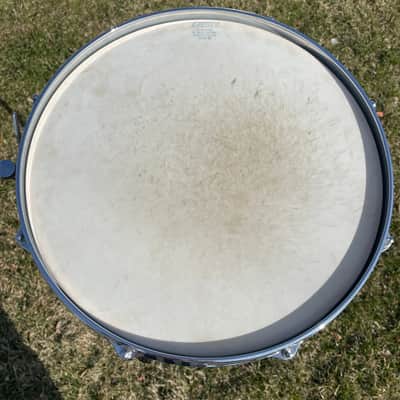 1970s Gretsch 4103 Renown 5.5x14 Snare Drum Stop Sign Badge White Marine Pearl image 8