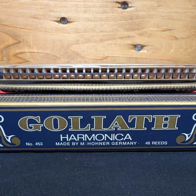 Hohner Goliath No. 453 48-reed harmonica, excellent condition image 4