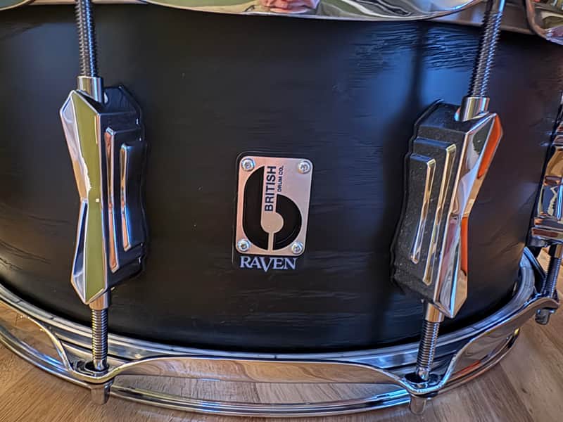 British Drum Company Raven 14x6" Birch / Ash 10-Lug Snare Drum 2025 - Present - Black Ash Satin