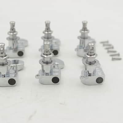 6 in Line Chrome Strat-Style Guitar Tuner Tuning Peg Set w/ Screws image 3