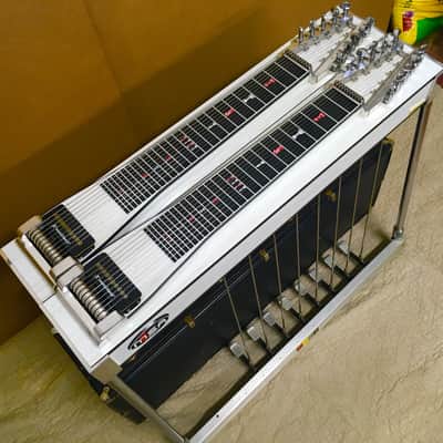 MSA Classic D10 E9 C6 Pedal Steel Guitar White Mica image 4