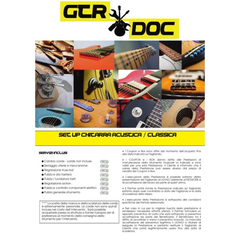 Gtr Doc Package Per Il Servizio Di Set Up Chitarra Acustica O Classica Acusetup image 1