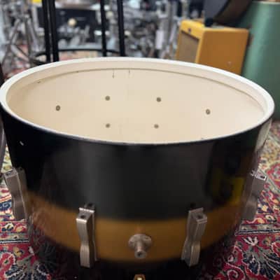 1960 Ludwig Club Date 14x22 Black & Gold Duco Bass Drum Shell image 9