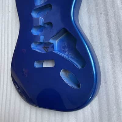 SSS Metallic Blue Guitar Strat Style Poplar Wood Body image 4