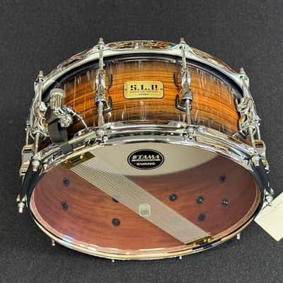 Tama  S.L.P. Bubinga / Maple 14"x6.5" Snare Drum -  Midnight Zebrawood Burst image 2