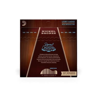 D'Addario Nickel Bronze 10-38 Light Mandolin Strings - NBM1038 image 4