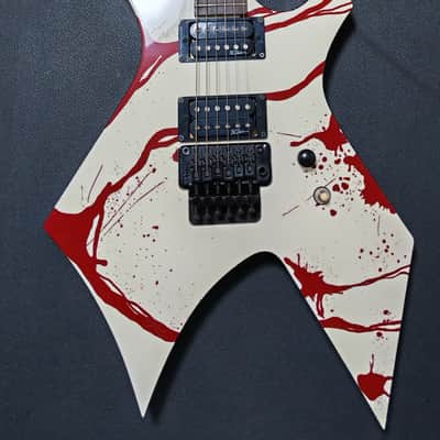 B.C. Rich Joey Jordison Signature Warlock Murderdolls - White Blood Splatter image 2