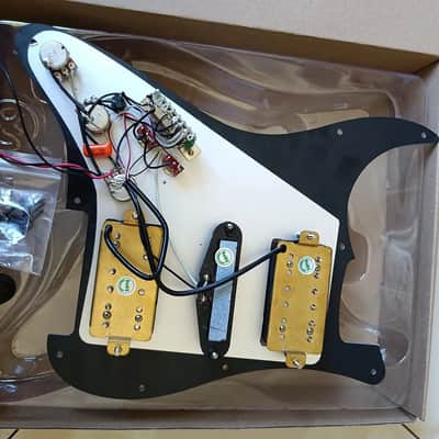 Black HSH Guitar Strat Style Prewired Loaded Pickguard, Multi Switches Wiring image 4