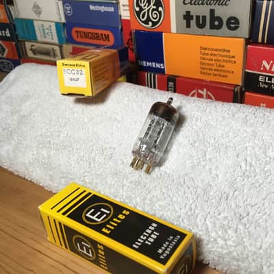 1x NOS ChromePlate GoldPin Siemens ECC82 12AU7 by Ei Yugo (Grail Telefunken Tooling) ~ Detailed Rich Luminous Tone image 3