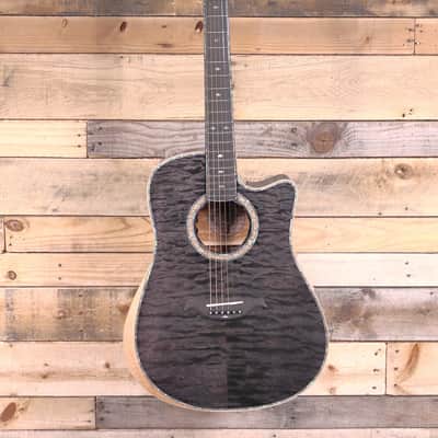 B.C. Rich Prophecy Series Acoustic/Electric Guitar Smoke Black Quilt w/ Case image 4