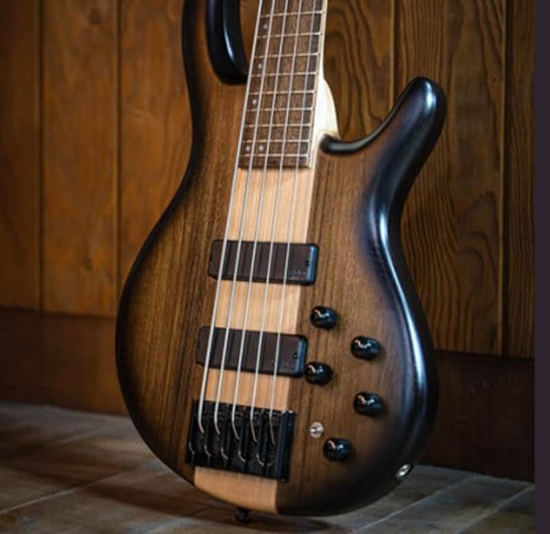 Cort C5 Plus OVMH  Artisan Series C5 Plus 5-String Bass – Antique Brown Burst image 1