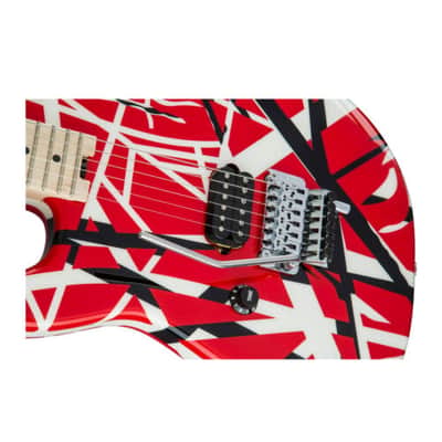 EVH Striped Series Well-Balanced and Sturdy 6-String Electric Guitar (Red, Black and White Striped, Left-Handed) image 6