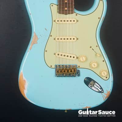Fender Custom Shop Stratocaster Limited 64 L-Series Heavy Relic Aged Daphne Blue 2024 (Cod.1750NG) image 2