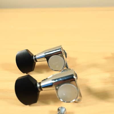 Gotoh SG360 Mini 3x3 Schaller Style Chrome Tuning Black Buttons Japan image 9