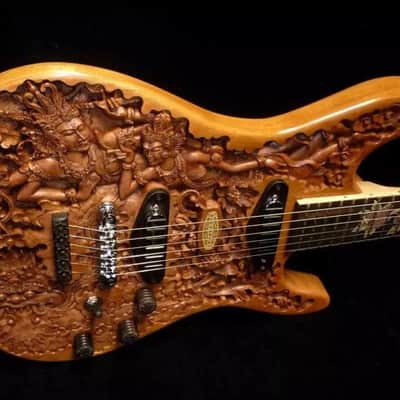 Blueberry Handmade Electric Guitar Hindu Motif with Seymour Duncan Pickups image 1