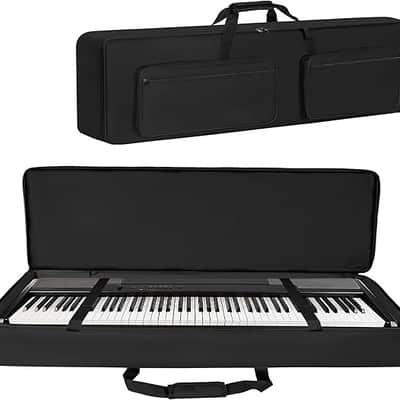 Padded 8mm Shockproof 88 Keys Keyboard Case Electric Piano Padded Keyboard Gig Bag (Interior: 54"x13.2"x6.7") with Adjustable Straps and 4-Pocket for Keyboard Accessaries, Black image 1