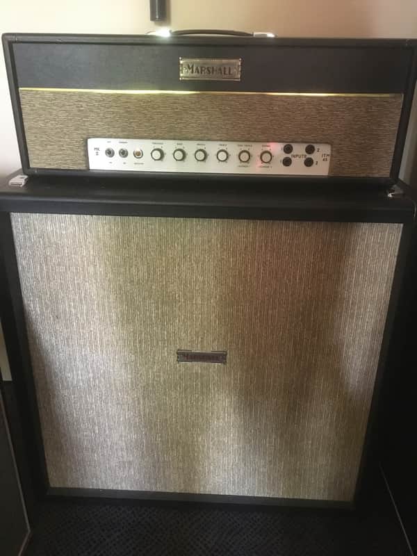 1963 "MG" Marshall JTM45 MKII Coffin logo with 4x12 cabinet image 1