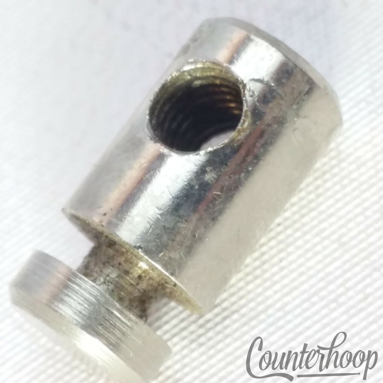 Nickel Muffler Tensioner Rod Nut Cylindrical+Ring-DivetThreaded Vintage USA — main photograph
