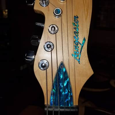 RARE Langcaster Swamp Kauri Wood Custom Electric Guitar by Joh Lang w/ Prehistoric Bird in Wood image 4