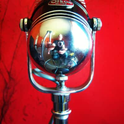 Vintage 1960's Olson M-102 dual crystal pill microphone w cable & Atlas stand RCA Calrad Monarch Lafayette Alrad image 4