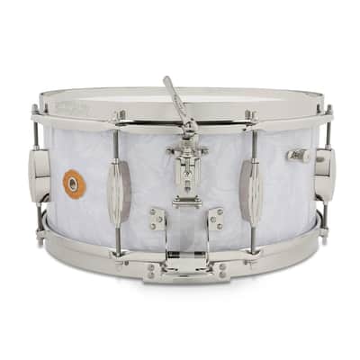 Slingerland Gene Krupa Radio King Limited 6.5x14" Snare Drum #44 of 200 SLFP6514SMK016-LTD White Marine Pearl image 3