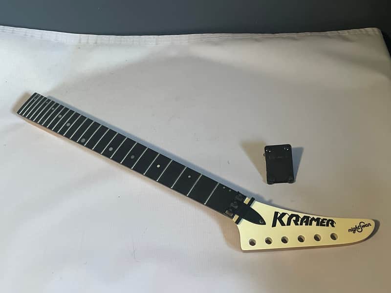 2021 Indonesian Kramer Nightswan Reverse Guitar Neck 24 Fret Floyd Ready Ebony Board Aztec Marble image 1