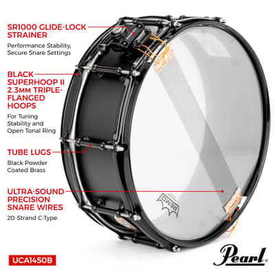 Pearl UltraCast 14"x5" 5/3/5mm Cast Aluminum Snare Drum (UCA1450/B) image 3