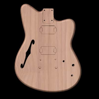 Custom Made To Order Unfinished 2 Piece Alder Semi Hollow TN Guitar Body Fits Strat Stratocaster Neck image 1