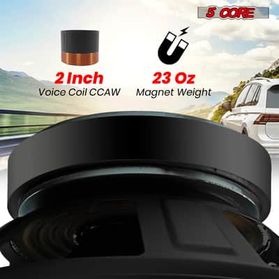 5 Core 10 Inch Subwoofer pair 600W Car Audio Sub Woofer 4 Ohm w Deep Bass Replacement Loud Speaker image 6