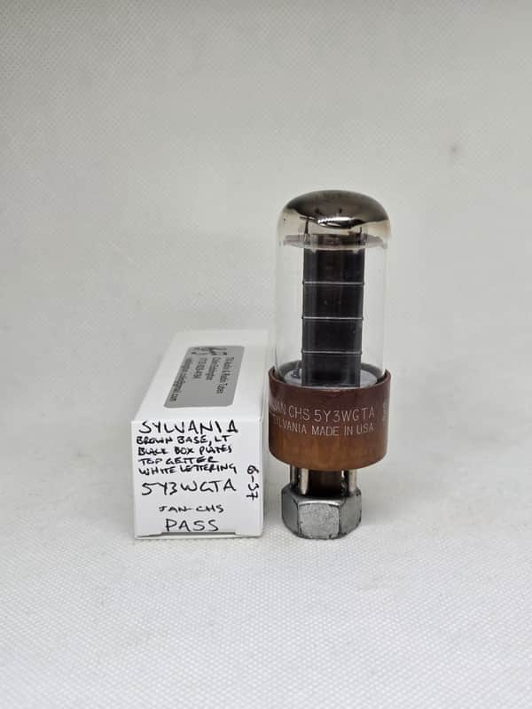 Sylvania 5Y3WGTA Brown Base Black Plate Rectifier Single NOS 5Y3 5Y3GT image 1