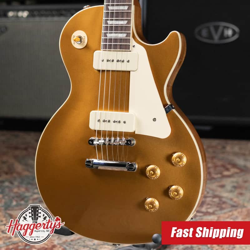 Gibson Les Paul Standard 50s P-90 Electric Guitar - Goldtop with Hardshell Case image 1