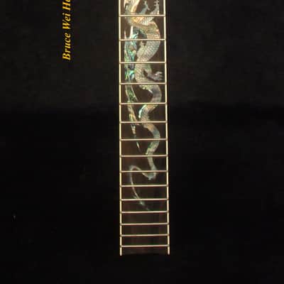 Handcrafted 5 String Banjo Neck, Solid Walnut & Mahogany DRAGON Inlay, Heel Carved, Bruce Wei BN-2020 image 2