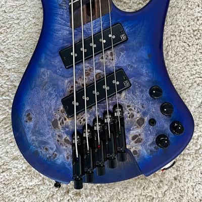 Ibanez EHB1505MSPLF Multi Scale Headless 5-String Bass - Pacific Blue Burst Flat image 3