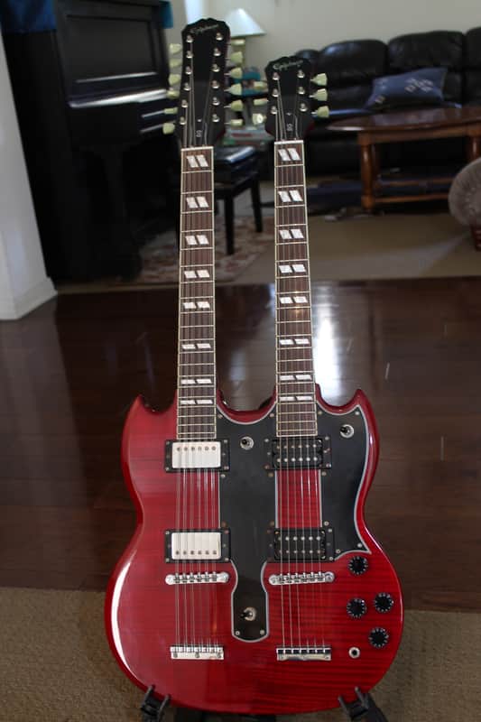 Epiphone G-1275 Double Neck mid-2000s Cherry image 1