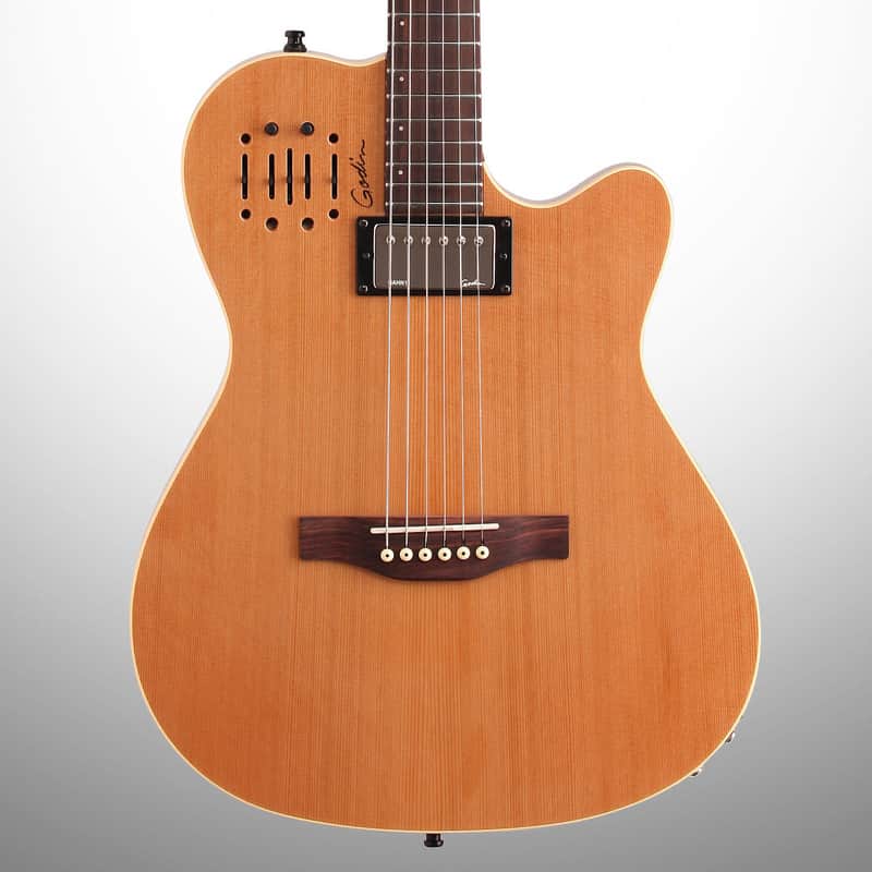 Godin A6 Ultra Acoustic-Electric Guitar, Natural (with Gig Bag) image 1