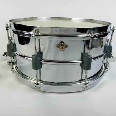 Leedy 6.5x14"Broadway Dual Snare Drum COB Chrome-Brass Elkhart X-Box Vintage 30s image 7