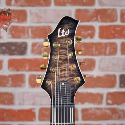 ESP LTD JR-608 Javier Reyes Signature Quilted Maple Top Faded Blue Sunburst 2016 w/Gigbag image 9