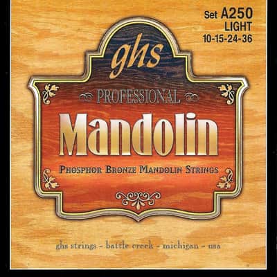 GHS A250 Phosphor Bronze Loop End Mandolin Strings - Light (10-36)