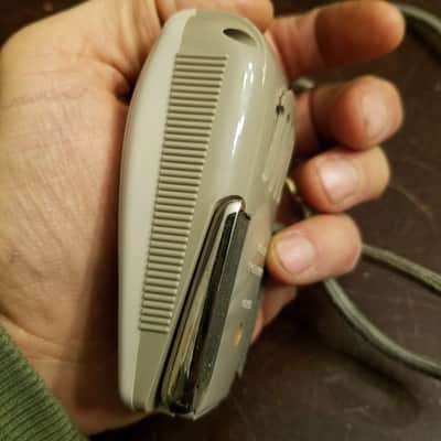 Grundig GDM 15 Dynamic Harp XLR Mic Palm GDM15 West Germany 1959 Silver Screen Grey Plastic Cloth Cord image 5